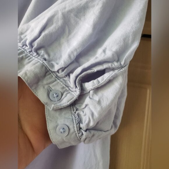 Uniqlo Light Blue Blouse Linen Blend - Picture 5 of 8
